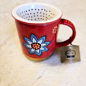 ROYAL CERAMIC TEA MUG WITH STRAINER